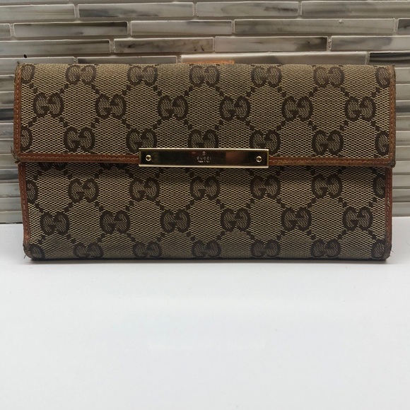 Gucci Handbags - Gucci Signature Monogram Long Wallet